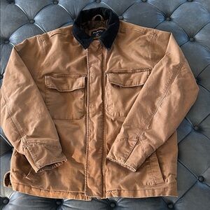 Abercrombie & Fitch Tan Field Coat w/Black Cord Collar